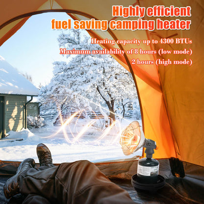 GFTIME Portable Camping Heater, 4,300 BTU 2-in-1 Propane & Butane Heater with High-Altitude Ignition, Tent Heater for Outdoor, Hiking, Fishing, Patio, Fast Heat, Adjustable Portable Heater for Winter 🍁 All In One Marketplace Canada