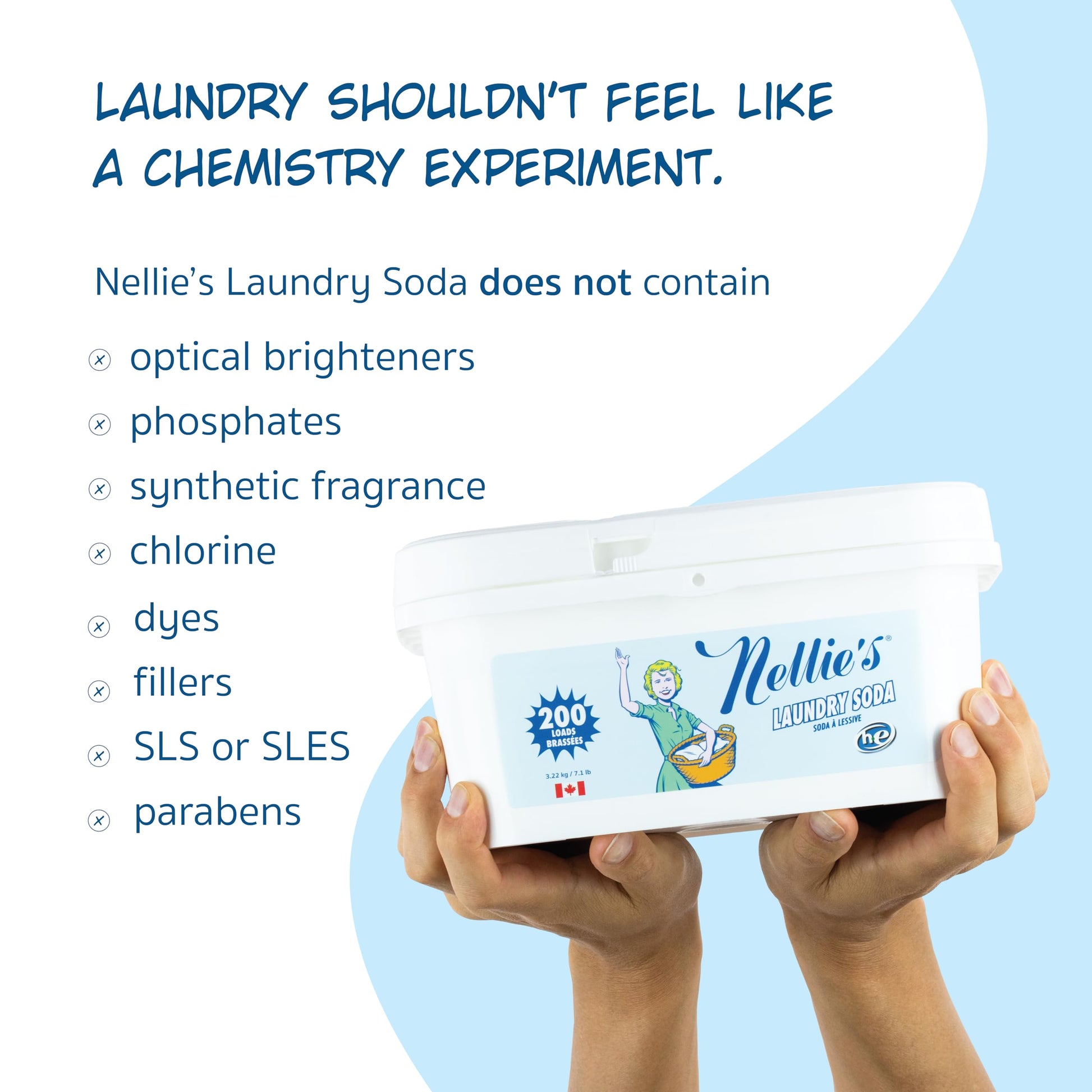 Nellie's Laundry Soda | Fragrance-Free Powder Laundry Detergent | 200 Loads - Available at All In One Marketplace Canada