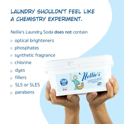 Nellie's Laundry Soda | Fragrance-Free Powder Laundry Detergent | 200 Loads - Available at All In One Marketplace Canada