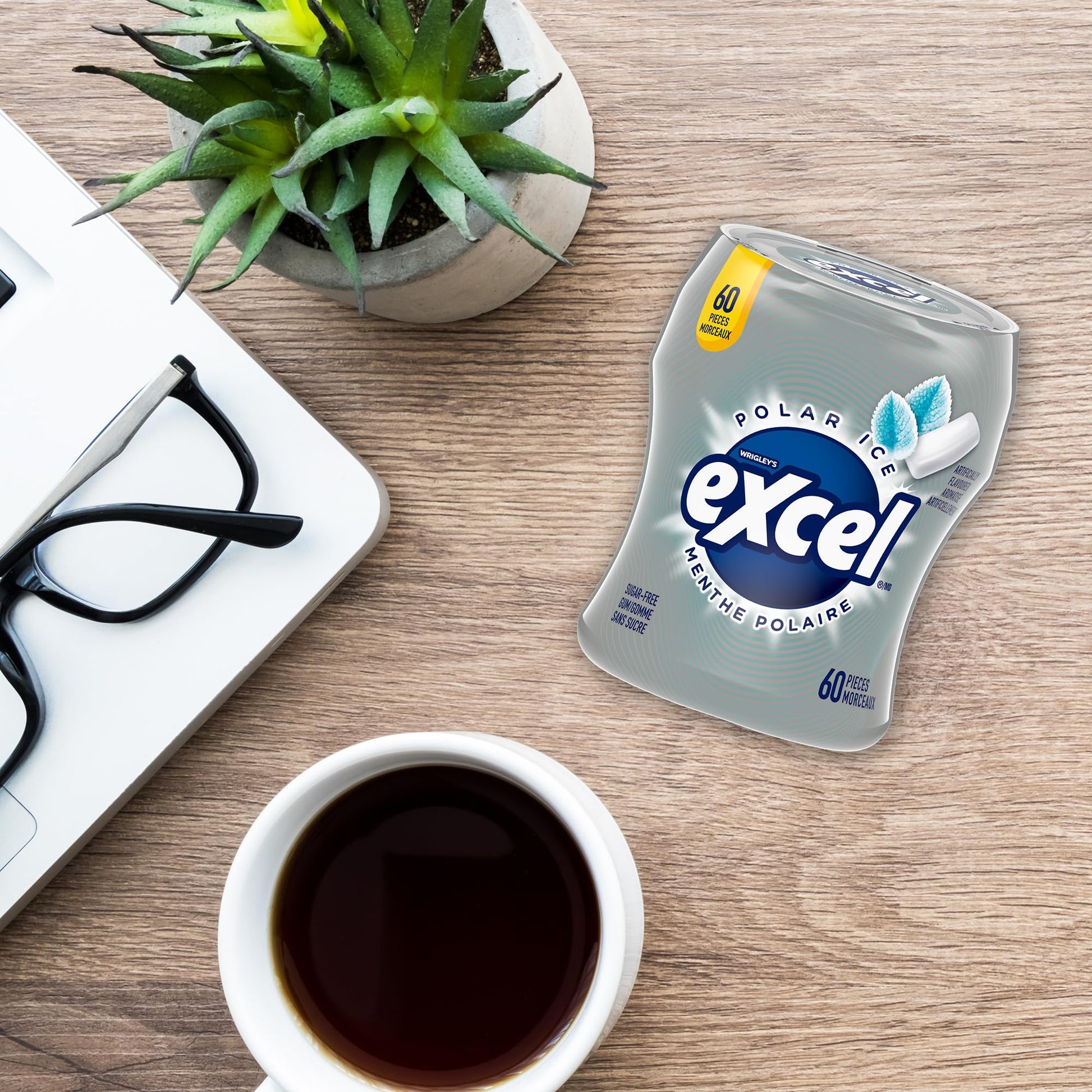 EXCEL, Polar Ice Flavoured Sugar Free Chewing Gum, 60 Pieces, 6 Bottles - Available at All In One Marketplace Canada