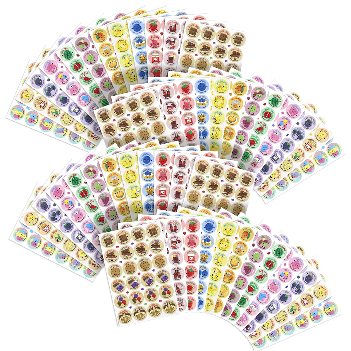 VKPI Scratch and Sniff Stickers, 1152 Pieces Fruits and Foods Smelly Stickers, 12 Different Scents, 48 Sheets, Reward Motivate Stickers for Kids, Teachers, Crafts, Party Favor, Christmas Gift 🍁 All In One Marketplace Canada