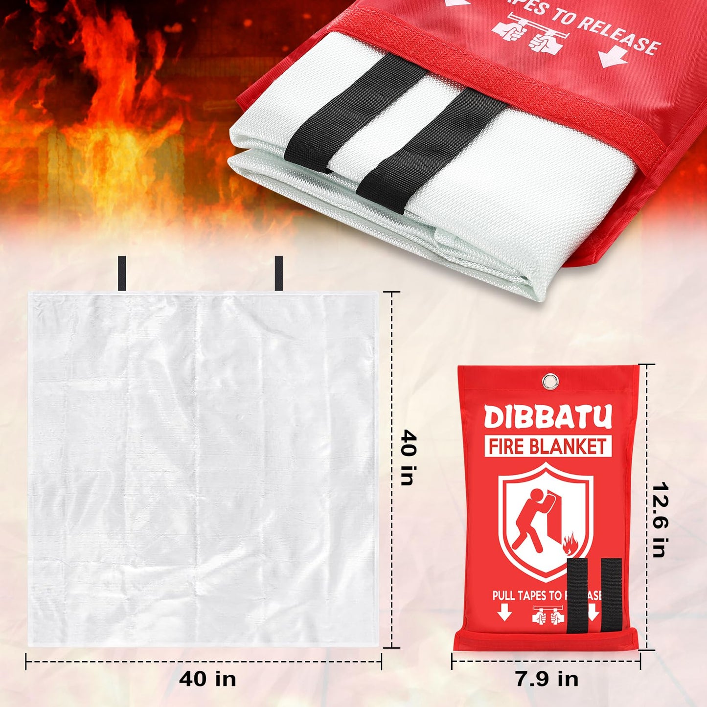 Fire Blanket for Home and Kitchen,Emergency for Small Fire,Reused,Easy Use - Available at All In One Marketplace Canada