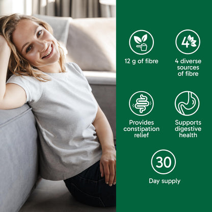 Organika Canadian-Made Belli Bliss Fibre | High Fibre Blend, 4 Diverse Sources of Fibre | Supports Digestive Health, Constipation Relief, Weight Control - Raspberry, 450g 🍁 All In One Marketplace Canada