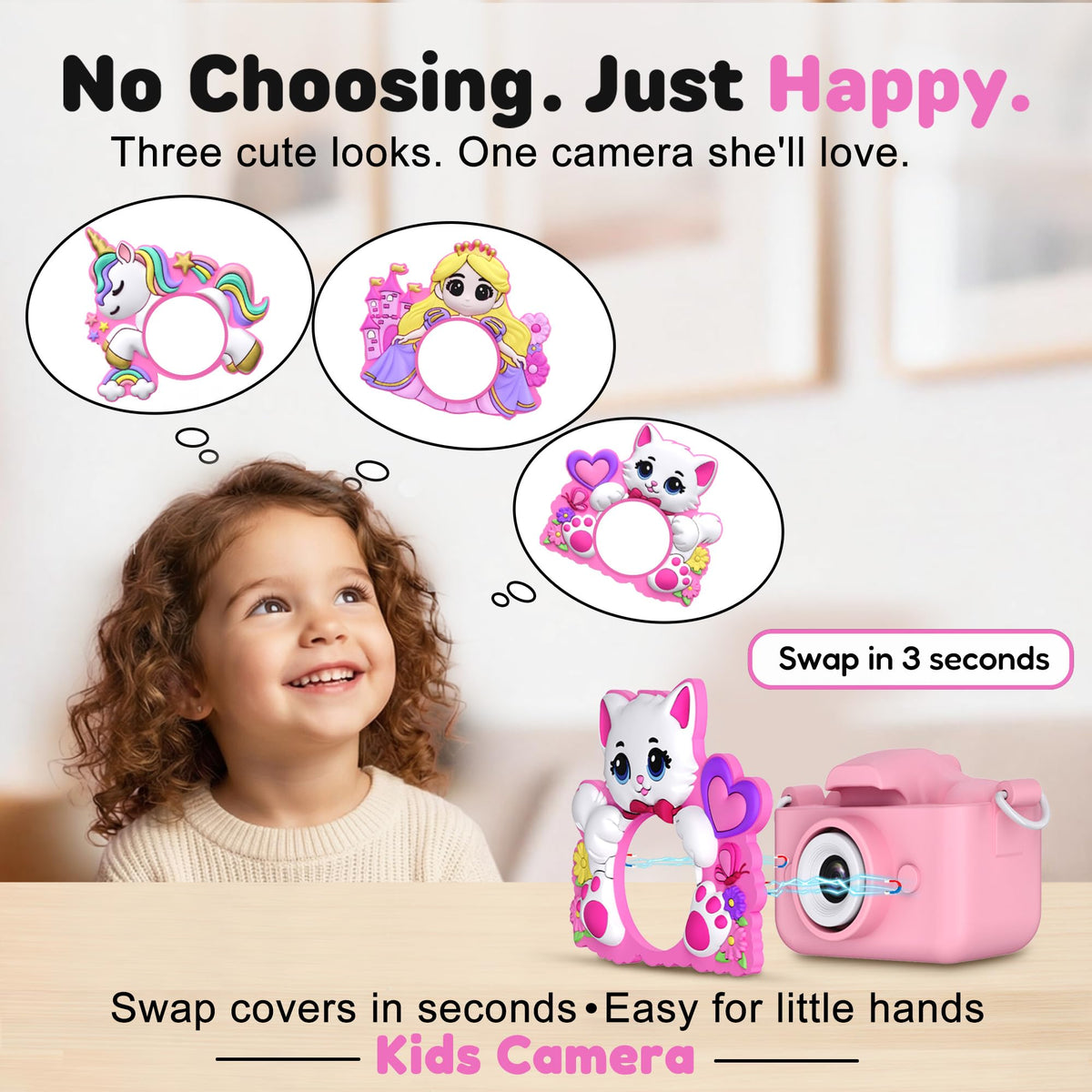 Kids Camera for Girls Toys Gifts: 3 4 5 Year Old Girl Gifts Small Children Selfie Digital Pink Camera for Kids, Christmas Birthday Gift for Girls Toy Cameras for Toddlers Age 3-5, 32G SD Card Included 🍁 All In One Marketplace Canada