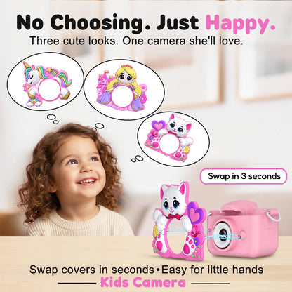 Kids Camera for Girls Toys Gifts: 3 4 5 Year Old Girl Gifts Small Children Selfie Digital Pink Camera for Kids, Christmas Birthday Gift for Girls Toy Cameras for Toddlers Age 3-5, 32G SD Card Included 🍁 All In One Marketplace Canada