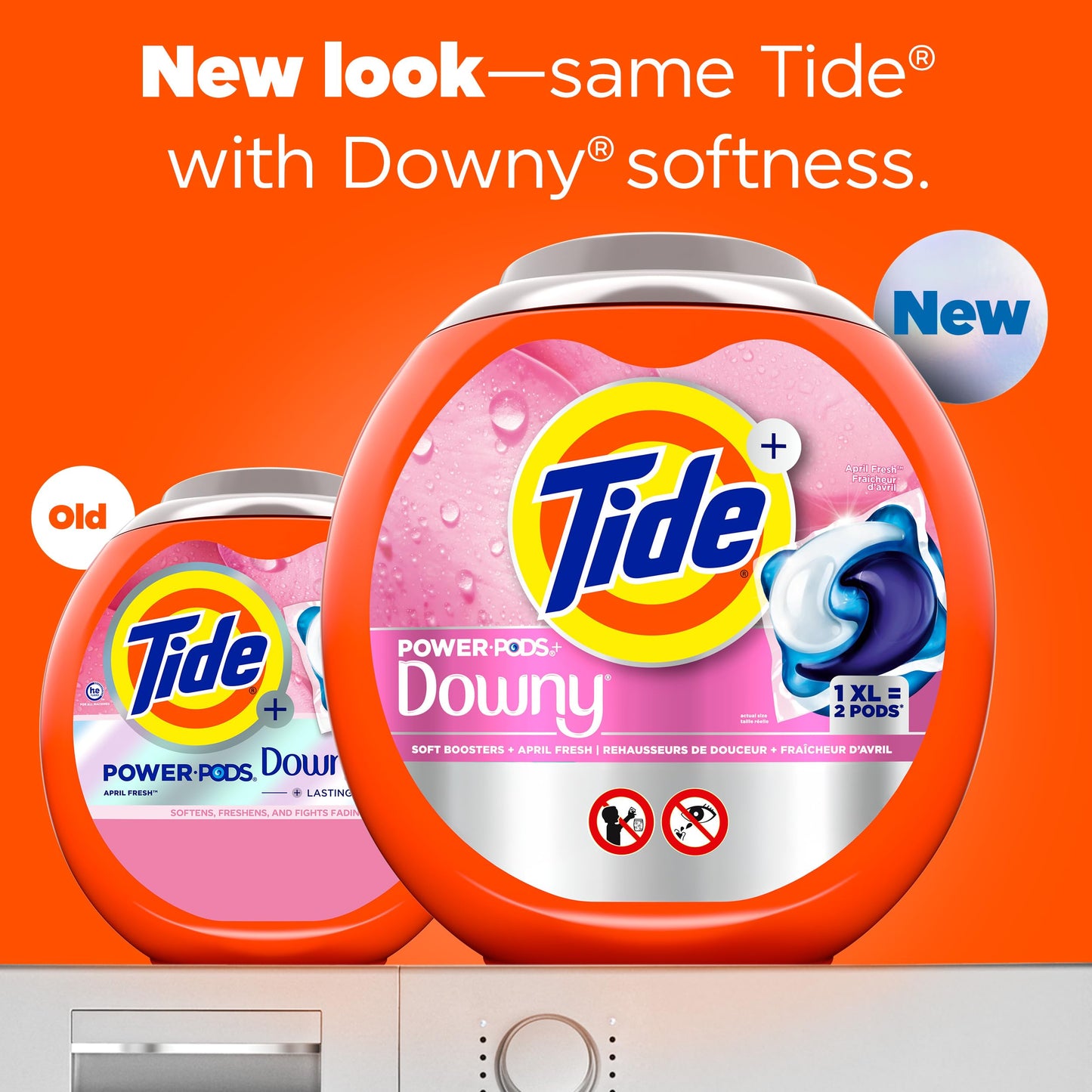 Tide Power PODs + Downy Laundry Detergent Pods, Soft Boosters + April Fresh, 63 Count Tide