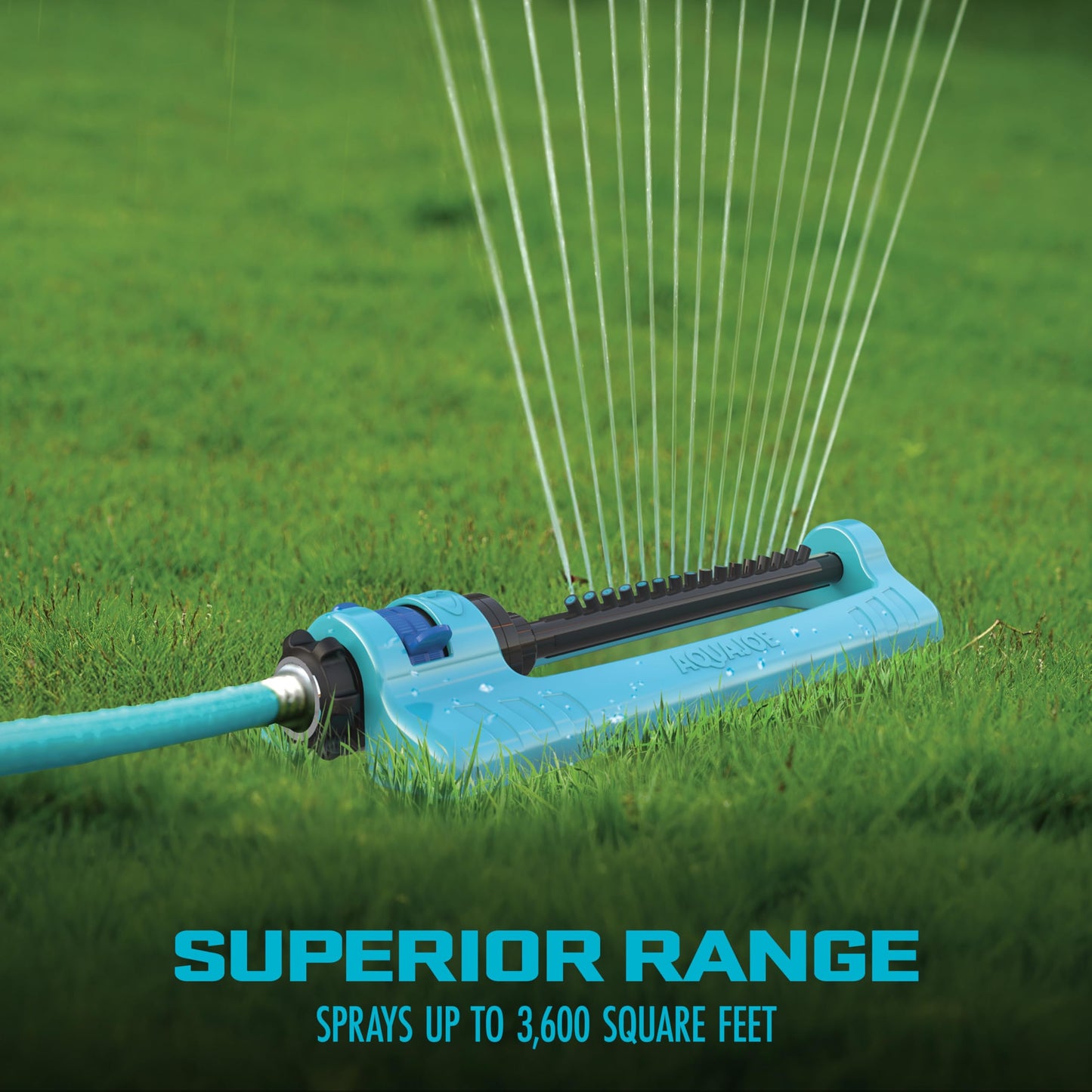 Aqua Joe SJI-OMS16 Indestructible Metal Base Oscillating Sprinkler with Adjustable Spray