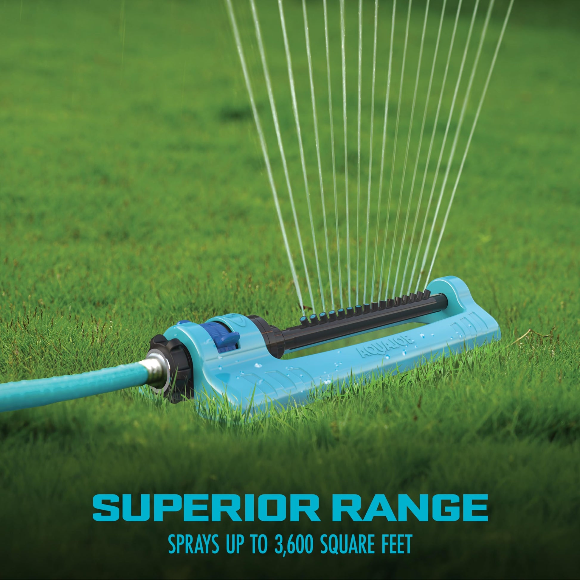 Aqua Joe SJI-OMS16 Indestructible Metal Base Oscillating Sprinkler with Adjustable Spray