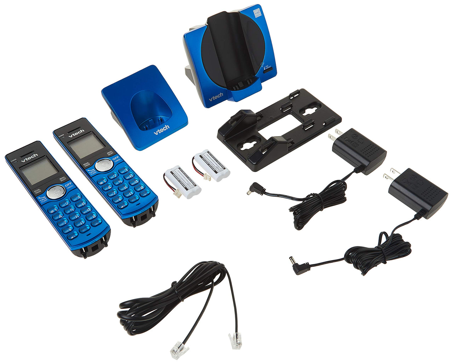 VTech CS6919-25 Dect_6.0 2 Handset Landline Telephone, Metallic Blue VTech