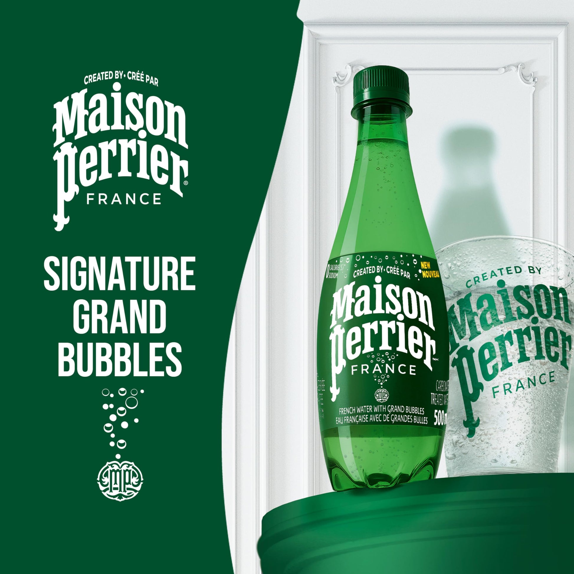 Maison Perrier Unflavoured Sparkling Water – 12 Pack, 1L Bottles | Pure French Refreshment, Zero Sugar