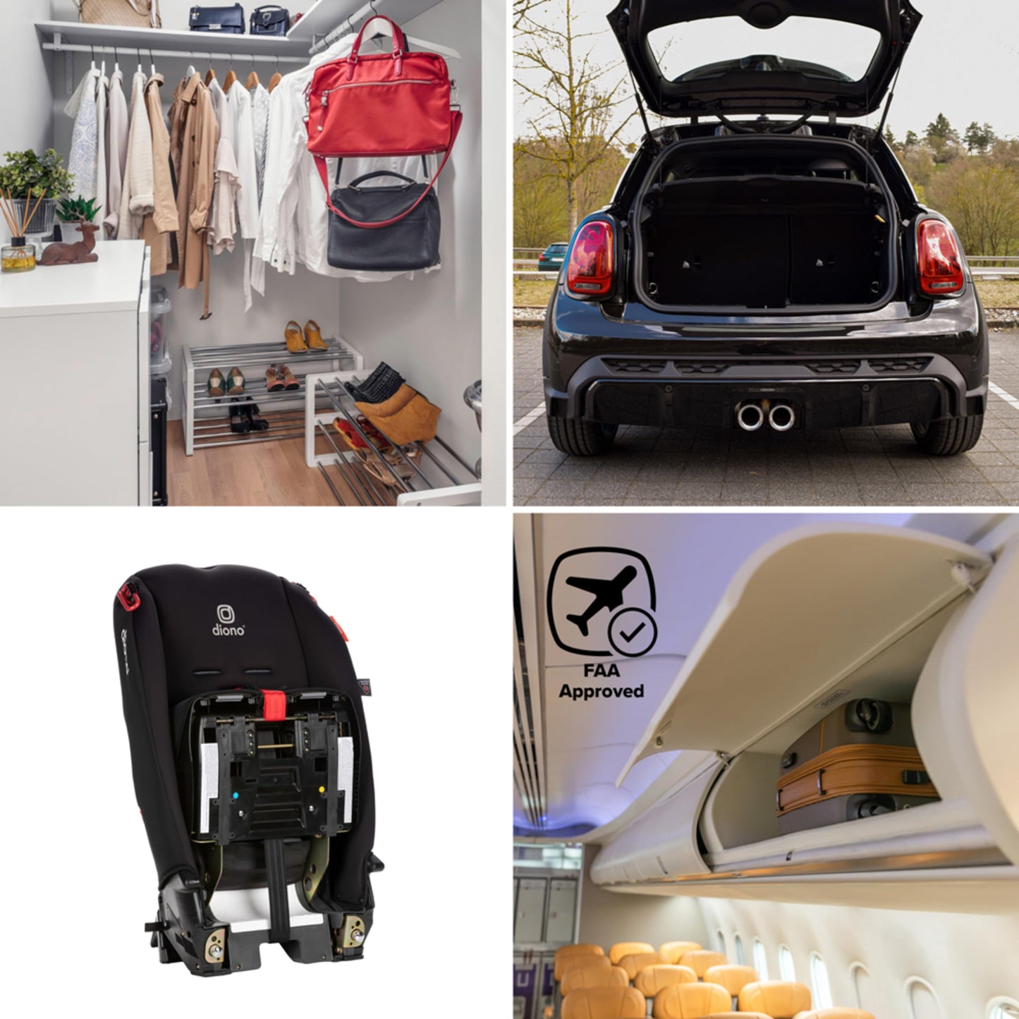 Diono Radian 3R, 3-in-1 Convertible Car Seat, Rear & Forward Facing, 10 Years 1 Car Seat, Slim Design Fits 3 Across, Jet Black 🍁 All In One Marketplace Canada