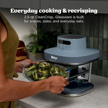 Ninja Crispi Pro 6-in-1 Glass Air Fryer | 6qt & 2.5qt Glass Containers with Storage Lids | Non-Toxic | Meal Prep, Microwave, Freezer & Dishwasher Safe | Air Fry, Bake & More | Cyberspace | AS101CCY - Available at All In One Marketplace Canada