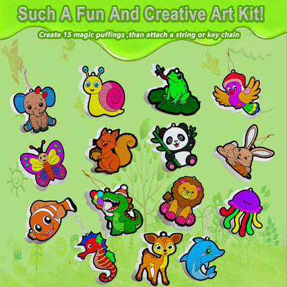skyenchant Aqua 3D Puffy Art Kit for Kids, Paint by Number Craft with Inflatable Animals, Creative Gift for Girls & Boys Ages 4-10, Christmas Birthday Stocking Stuffer (Animal World) 🍁 All In One Marketplace Canada