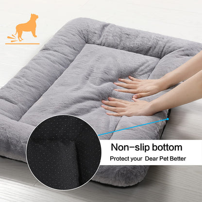 VERZEY Medium/Large Dog Bed Mat Crate Pad, 36" Metal Crates Fit, Ultra-Soft, Machine Washable & Anti-Slip Kennel Mat, Cozy Sleeping Mat for Medium/Large Dogs, Gray, 36L x 23W x 1H Inches