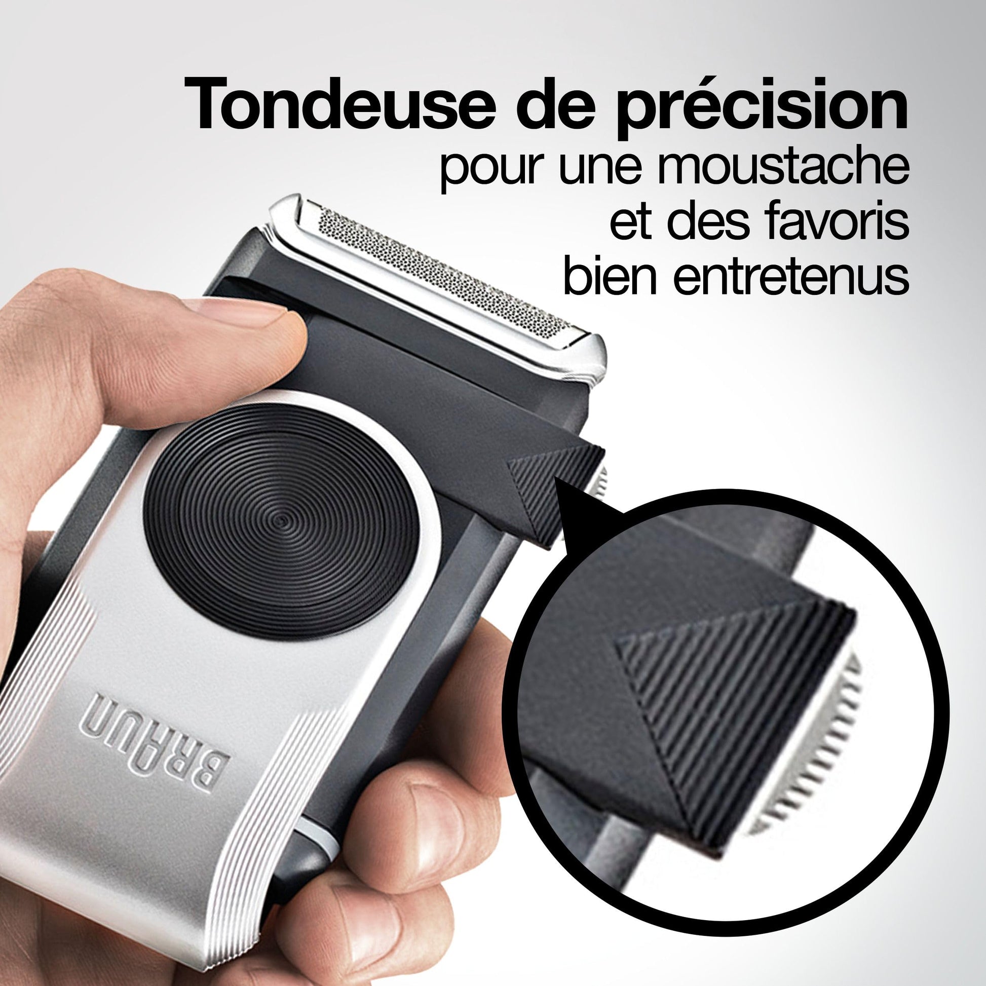 Braun M90 Mobile Shaver for Precision Trimming, Great for Travel, Black/Silver - Available at All In One Marketplace Canada
