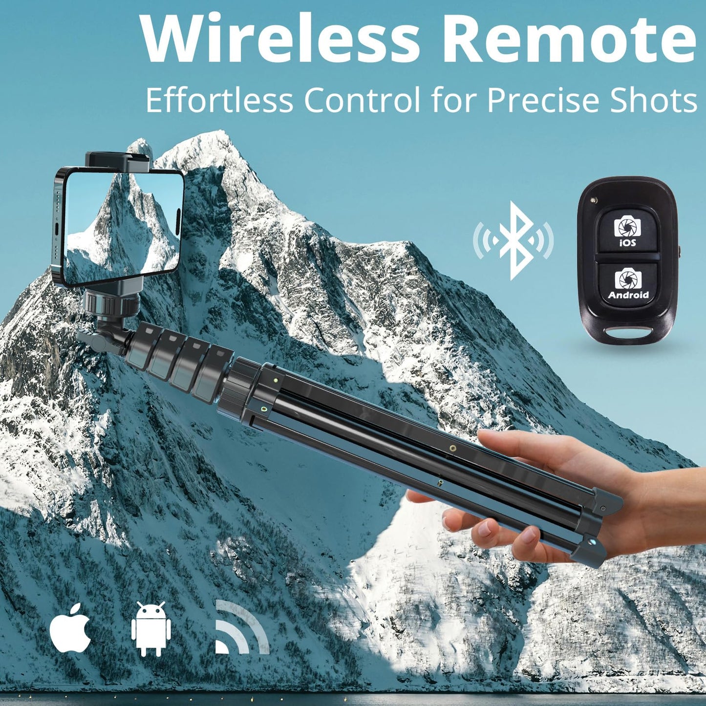 UBeesize 62" Phone Tripod & Selfie Stick with Wireless Remote and Phone Holder, Compatible with iPhone and Android for Selfies, Video Recording, and Live Streaming(Black) 🍁 All In One Marketplace Canada