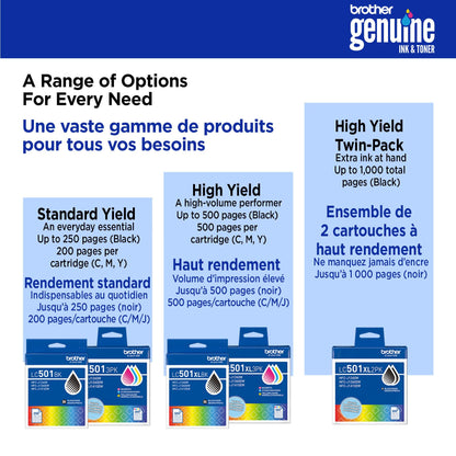 Brother Genuine LC5013PKS Standard Yield Cyan, Magenta, Yellow Ink Cartridges for Brother Printer MFC-J1260DW, MFC-J1360DW, MFC-J1410DW Brother