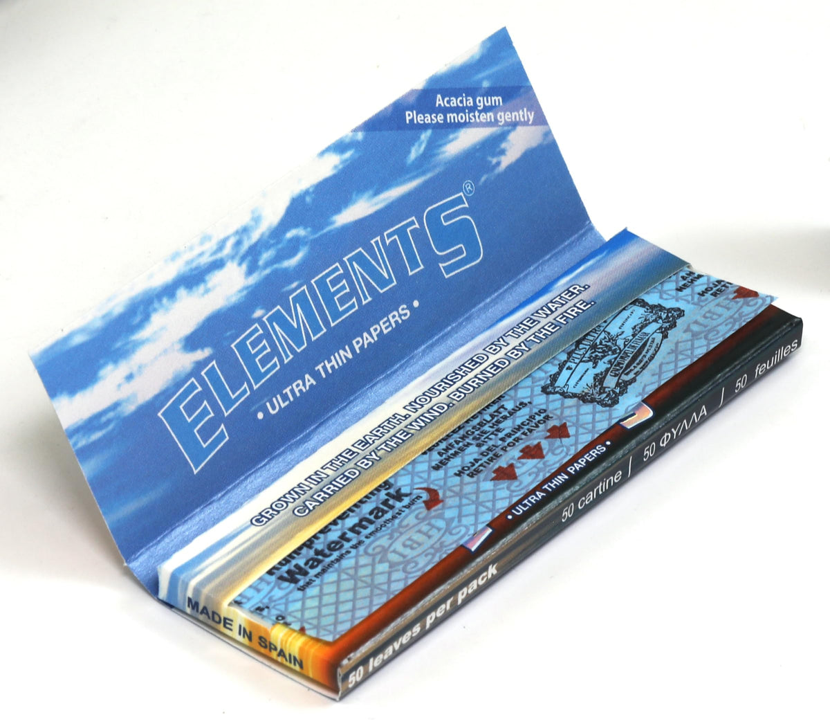 Elements 1 1/4 Size Ultra Thin Rice Rolling Paper - 25 Booklets, 1250 Sheets