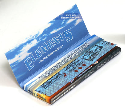 Elements 1 1/4 Size Ultra Thin Rice Rolling Paper - 25 Booklets, 1250 Sheets