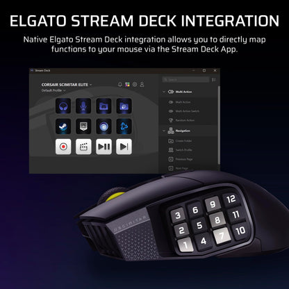 CORSAIR Scimitar Elite Wireless SE MMO PC Gaming Mouse – 33,000 DPI, 16 Programmable Buttons, Key Slider, Elgato Virtual Stream Deck, 1,000Hz Polling, Up to 150-Hour Battery – Gunmetal 🍁 All In One Marketplace Canada