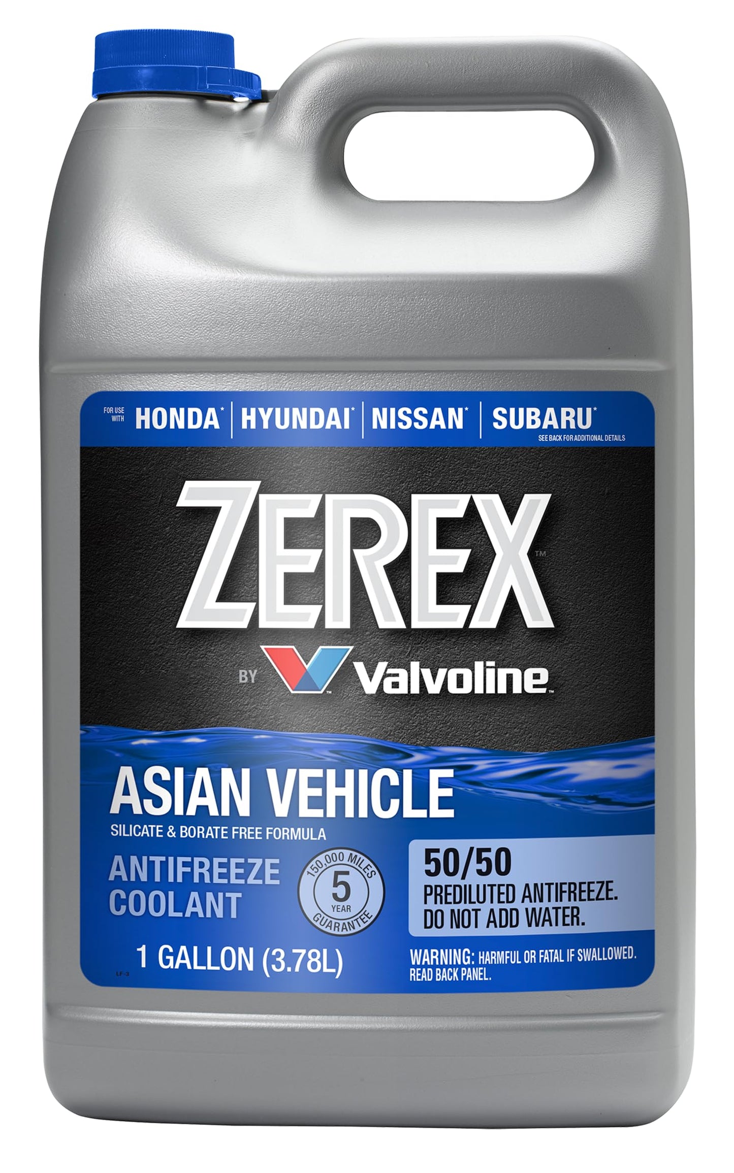 Zerex Asian Vehicle Blue Silicate and Borate Free 50/50 Prediluted Ready-to-Use Antifreeze/Coolant 1 GA Zerex