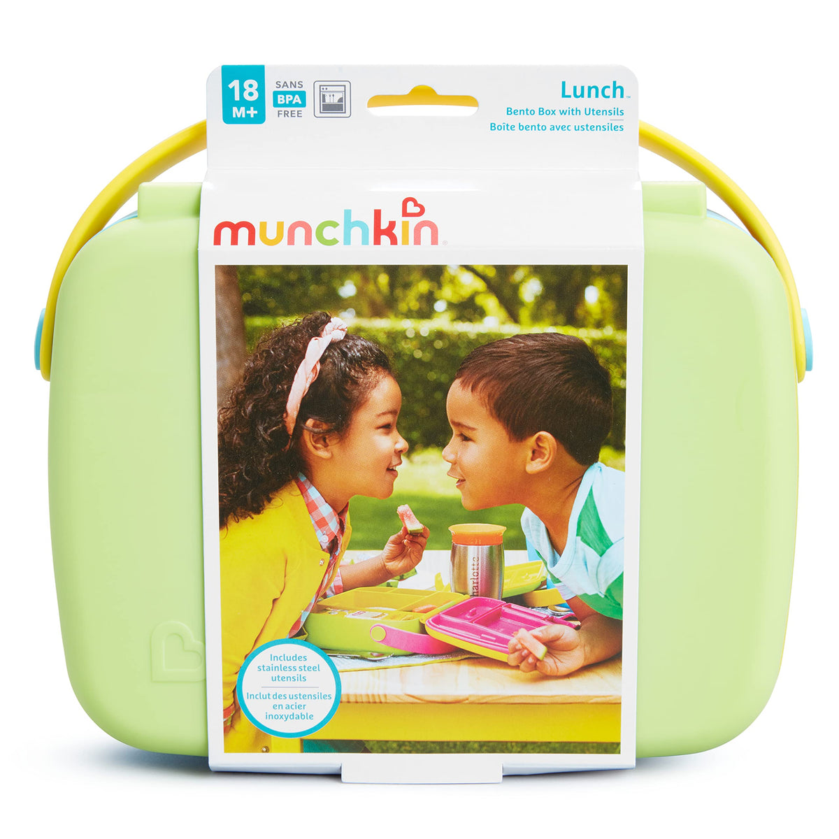 Munchkin Bento Box Toddler Lunch Box, Green