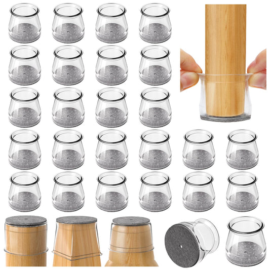 Chair Leg Floor Protectors 24PCS Furniture Sliders for Hardwood Floors, Silicone Chair Leg Protectors for Protecting Floors from Scratches and Noise, Fit:15/16" to 1-5/16" (23-33mm)
