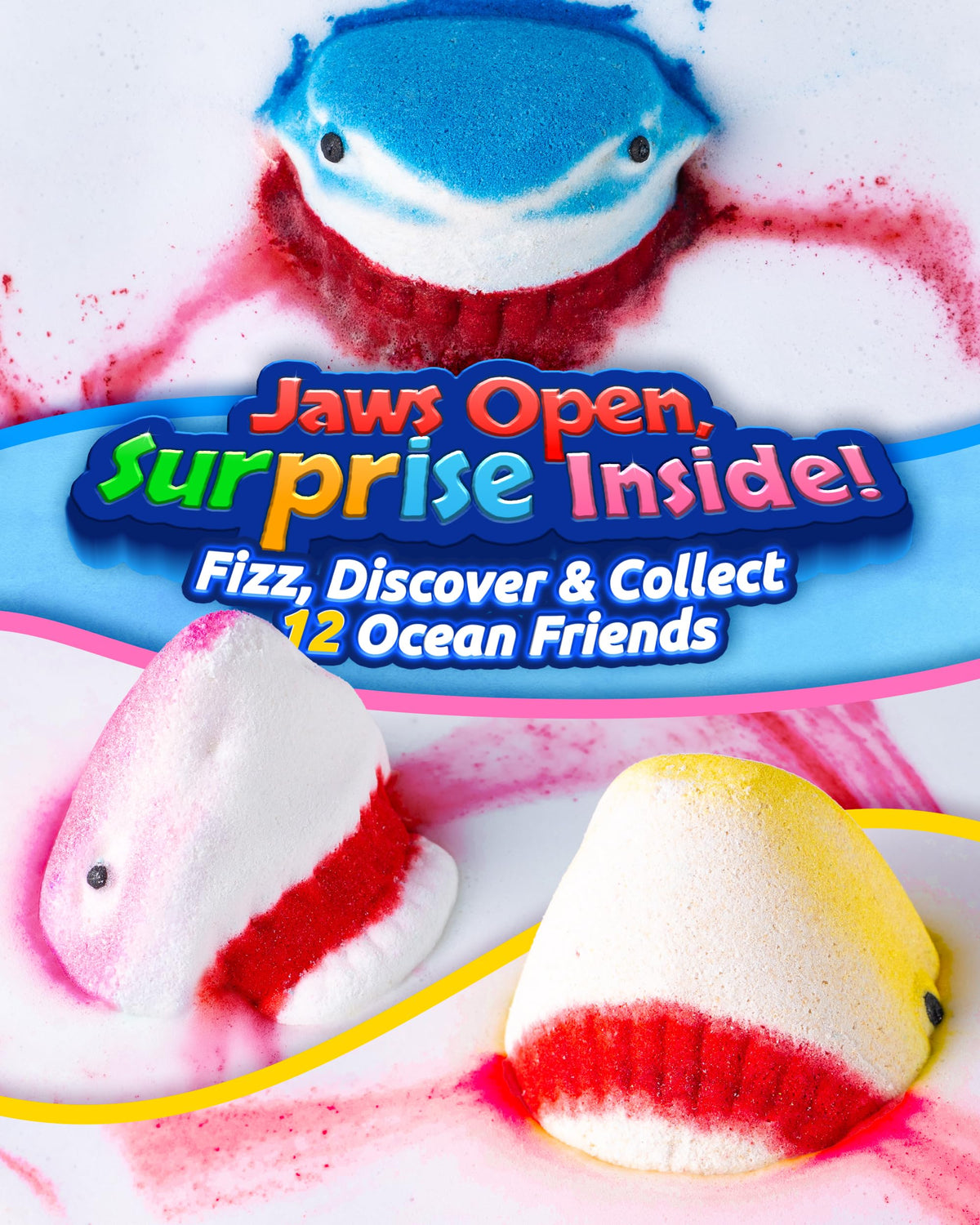 12 Pack Shark Bath Bombs for Kids with Glow-in-The-Dark Ocean Toys Inside 🍁 All In One Marketplace Canada