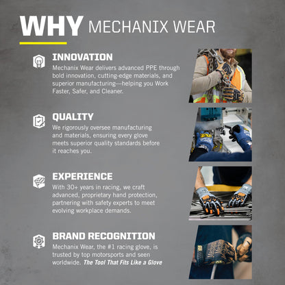 Mechanix Wear: The Original Work Glove with Secure Fit, Synthetic Leather Performance Gloves for Multi-purpose Use, Durable, Touchscreen Capable Safety Gloves for Men (Black, Large) Mechanix Wear
