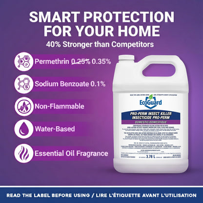 EcoGuard Pro-Perm Insect Killer 3.78L | Professional Insecticide with Fast-Acting Residual Formula | 60 Day Protection | Water-Based, Ready-to-Use Indoors & Outdoors | Sprayer Not Included