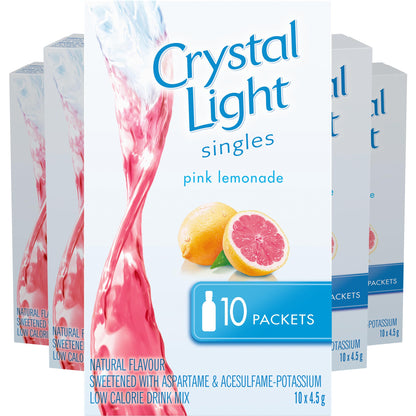 Crystal Light Singles Pink Lemonade Drink Mix Packets