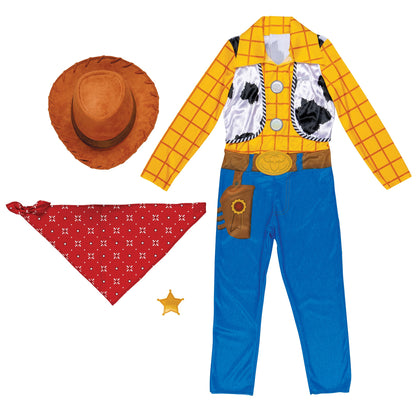 Disney Toy Story Deluxe Woody Costume, Official Boys Halloween Dress Up Outfit, Size (7-8)