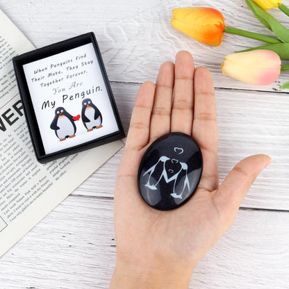 Moyel Penguin Stone Pocket Hug Gifts for Him Her on Anniversary 🍁 All In One Marketplace Canada
