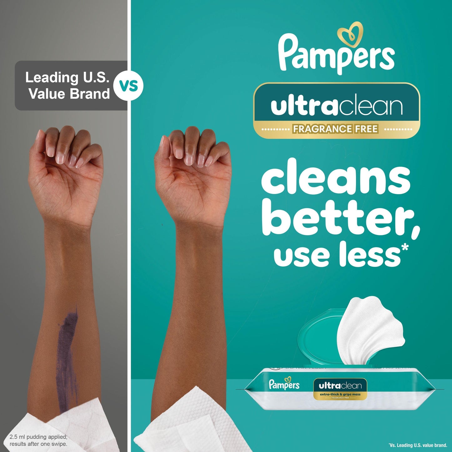 Pampers Free & Gentle 100% Plant-Based Fragrance Free Baby Wipes, 6 pack, 468 Count Pampers