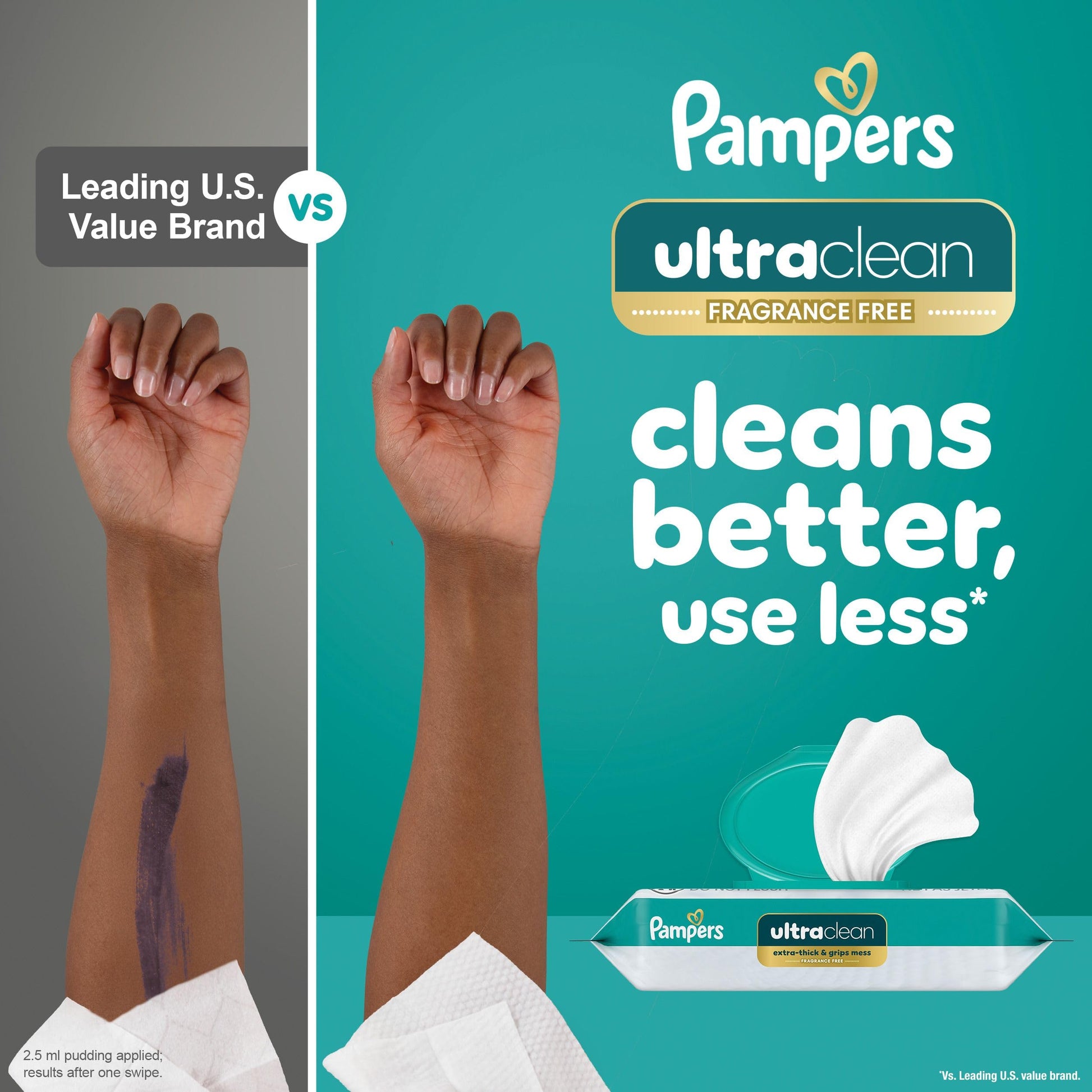 Pampers Free & Gentle 100% Plant-Based Fragrance Free Baby Wipes, 6 pack, 468 Count Pampers