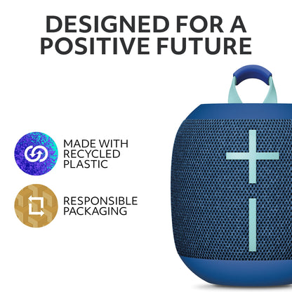 Ultimate Ears WONDERBOOM 4 Portable Waterproof Bluetooth Speaker with Big Bass and 360-Degree Sound, Dustproof Floating Speaker with 131ft (40m) Range - Blue