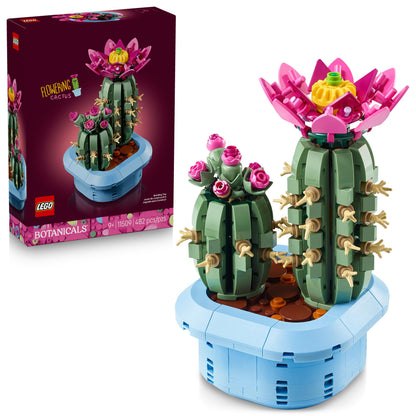 LEGO Botanicals Flowering Cactus Building Toy - Crafting Kit for Girls & Boys, Ages 9+ - Cactus Room Decor for Display for Bedroom or Book Shelf - Gift Idea for Birthdays - 11509