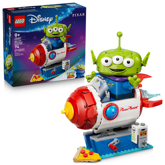 LEGO Disney and Pixar Toy Story Alien with Pizza Planet Rocket Ride - Building Toy for Girls & Boys, Ages 9+ - Disney Gift Idea - Kids Bedroom Decor - 43307 - Available at All In One Marketplace Canada