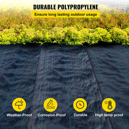 Happybuy Landscape Fabric Heavy Duty 5Oz Geotextile Fabric 3 x 50Ft Ground Cover Non Woven for Commercial Greenhouse Yard Garden Barrier Cloth Blocker Mat