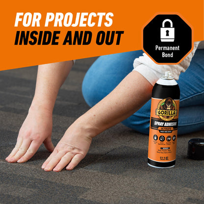 Gorilla Ultimate Multi Surface Spray Adhesive, Heavy Duty Bond, 345g