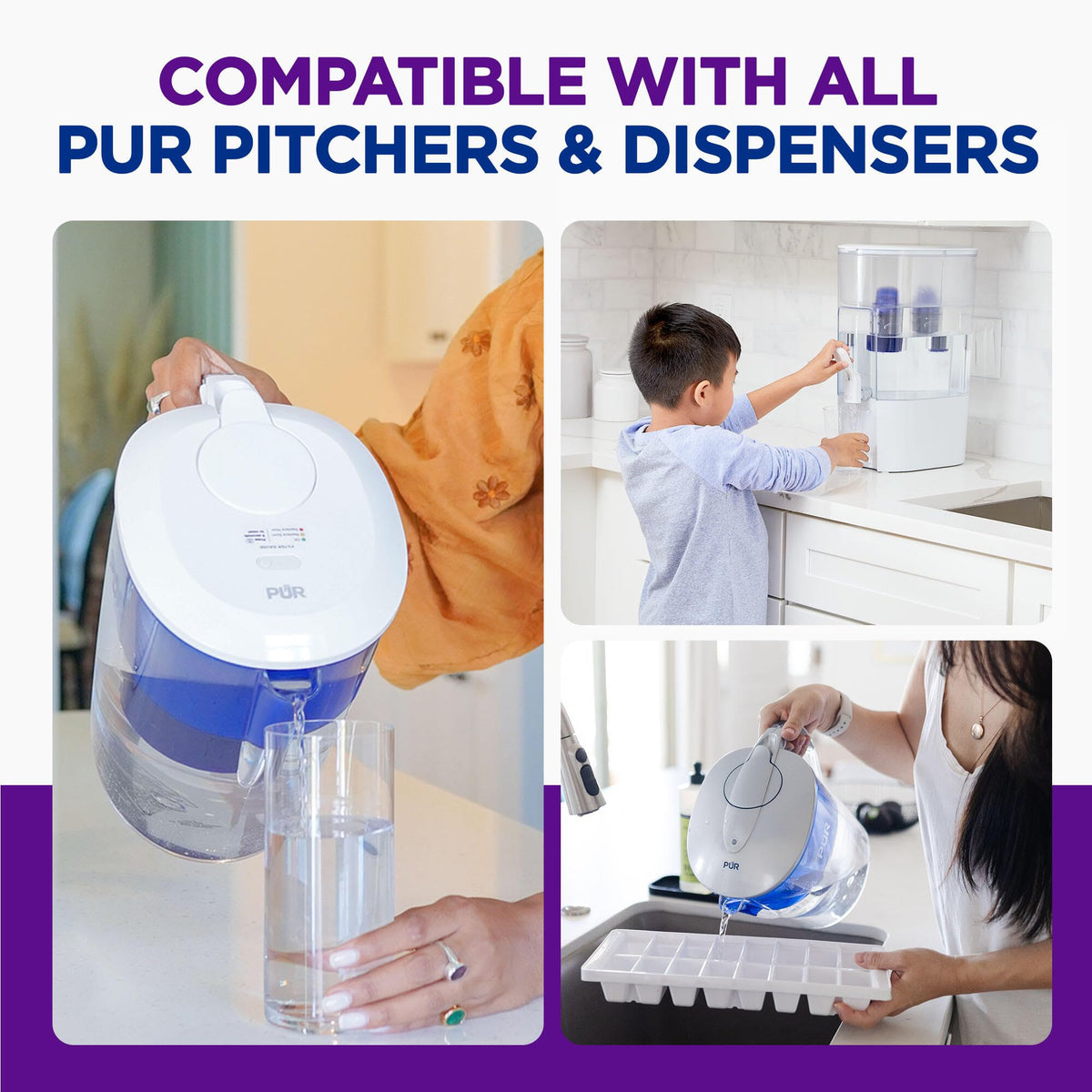 PUR Faster Basic Water Purifier Pitcher Replacement Water Filters (Pack of 4)
