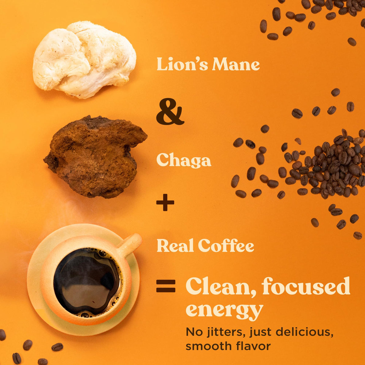 Four Sigmatic Focus Organic Mushroom Coffee Arabica Instant Coffee Singles with Lion's Mane, Chaga and Rhodiola Mushroom Coffee Instant Mix for Better Focus and Immune Support 10 Packets