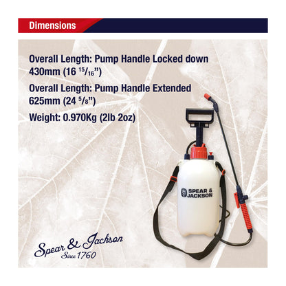 Spear & Jackson Pump Action Pressure Sprayer, 5 L Spear & Jackson