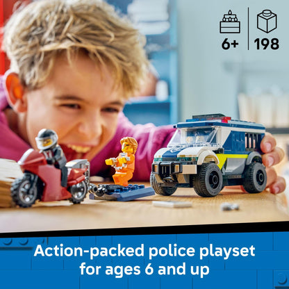 LEGO City Police Prisoner Transport Van Building Toy for Boys & Girls - Pretend Play Toys for Kids, Ages 6+ - W/Police Officer & 2 Crook Minifigures - Gift Idea for Birthdays - 60479