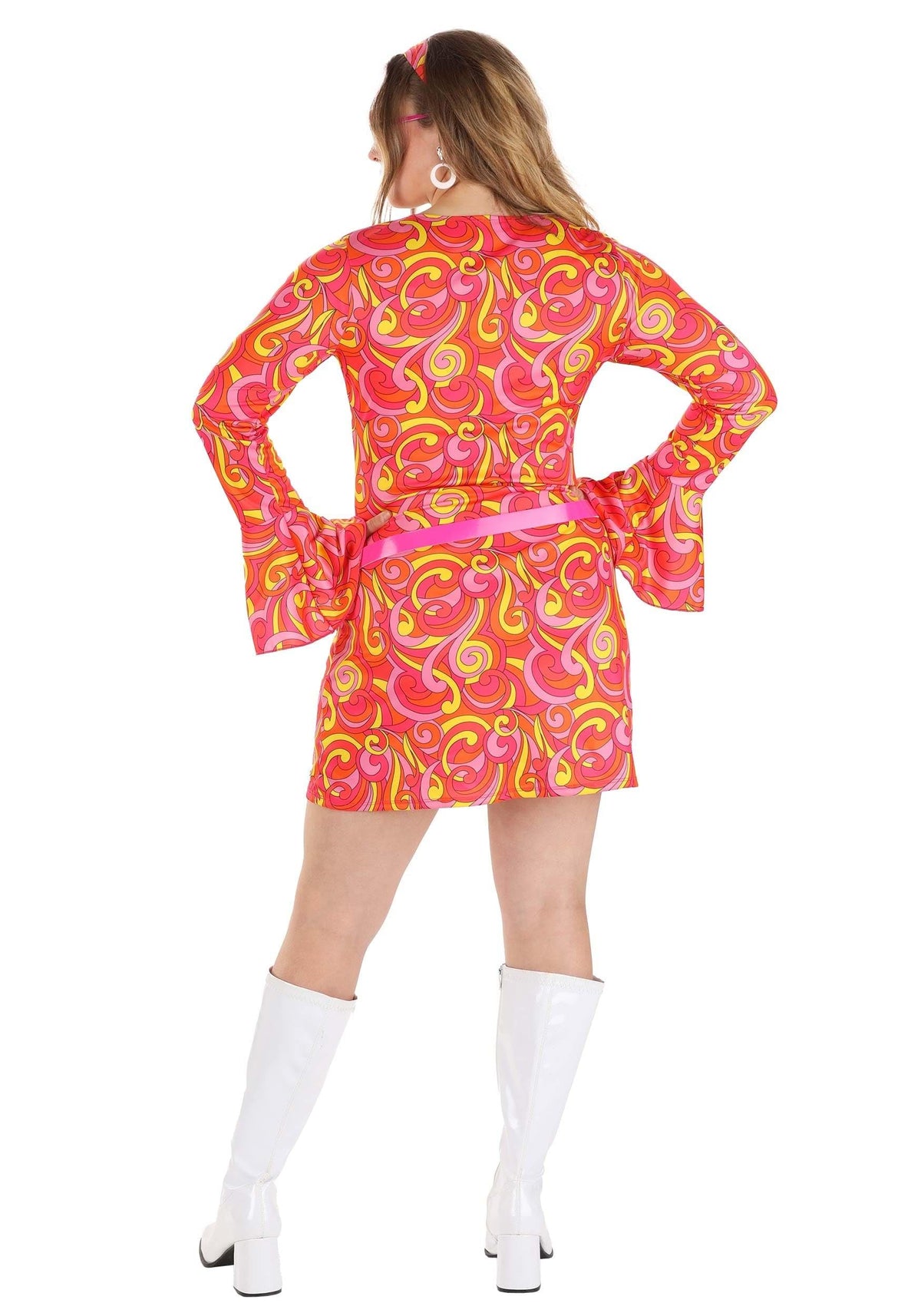 Costume de danseuse disco années 70 pour femme DreamGirl, tenue groovy Go Go, déguisement d'Halloween pour femme, taille S