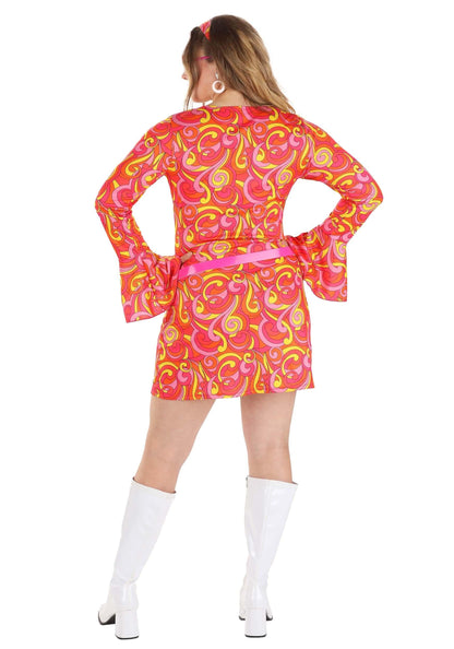 Costume de danseuse disco années 70 pour femme DreamGirl, tenue groovy Go Go, déguisement d'Halloween pour femme, taille S