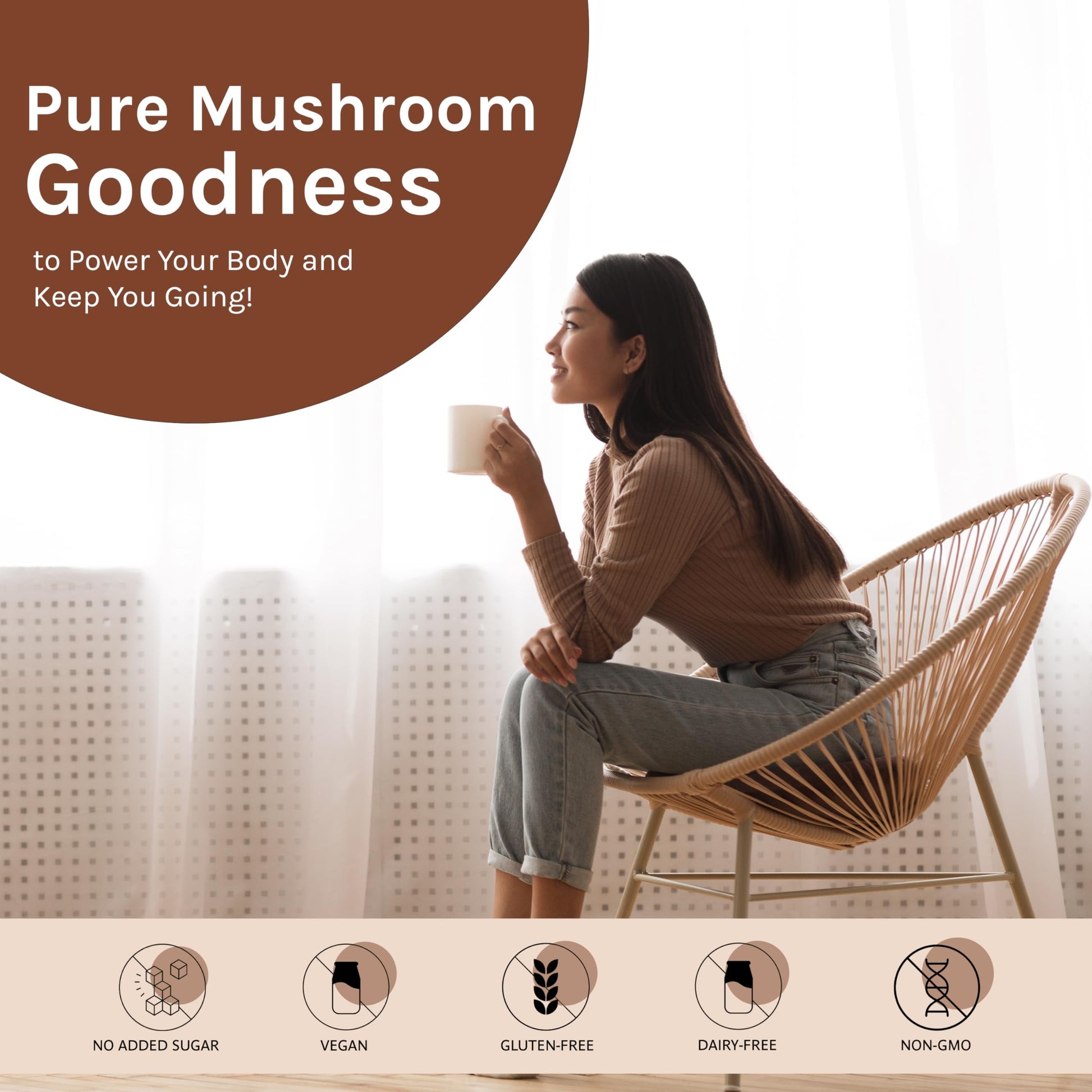 Organic Traditions Focus Fuel Mushroom Coffee – Lion's Mane, MCT Oil & Adaptogens, Dairy-Free Instant Blend, 280g