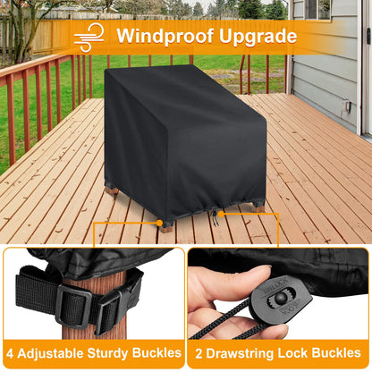 Kipiea 600D Patio Chair Covers Waterproof Winter 2 Pack - Heavy Duty Lawn Outdoor Furniture Chair Covers with Anti UV and No Tears, No Fading (33"W x 35"D x 31"H） 🍁 All In One Marketplace Canada