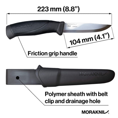 Morakniv Companion Fixed Blade Outdoor Knife with Sandvik Stainless Steel Blade, Black, 4.1-Inch 🍁 All In One Marketplace Canada
