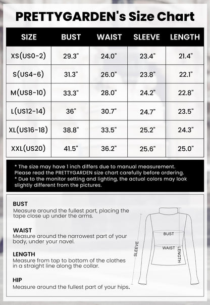 PRETTYGARDEN Womens Mock Turtleneck Fall Long Sleeve Shirts Black,L 🍁 All In One Marketplace Canada